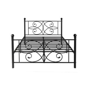 Black Metal Bed Frame With Headboard