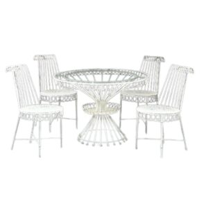 Elegant White Outdoor Dining Set