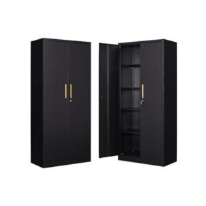 Tall Black Metal Storage Cabinet