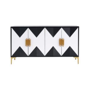 Modern Two-Tone Geometric Sideboard