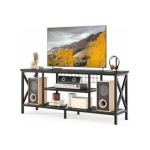 Industrial Black Metal TV Stand