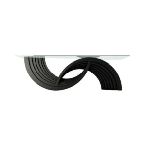 Modern Sculptural Black Dining Table