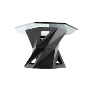 Modern Black Glass Side Table