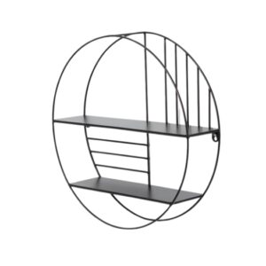 Black Metal Round Wall Rack