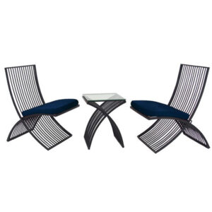 Curved Outdoor Metal Bistro Set